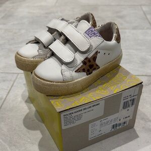Golden Goose Kids White and Tan Star Sneakers